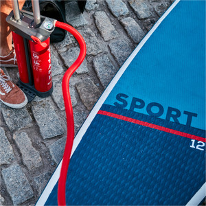 2023 Red Paddle Co 12'6 Sport Stand Up Paddle Board , Tas, Pomp, & Leash - Pakket 001-001-002-0029 - Blauw
